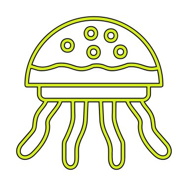 Denizanası. Web simgesi basit illüstrasyon 