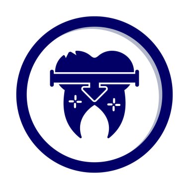 Diş Tedavi simgesi, vektör illüstrasyonu   