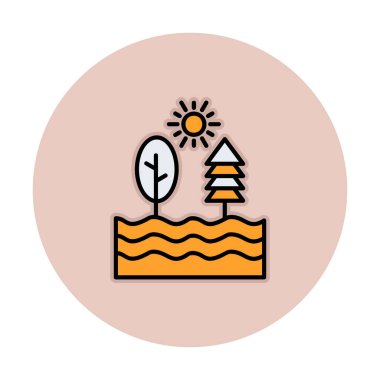 Doğa yassı ikon vektör çizimi 