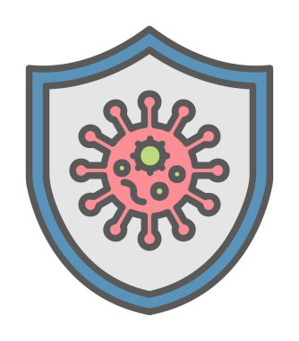 Virüs koruma simgesi vektör illüstrasyonu