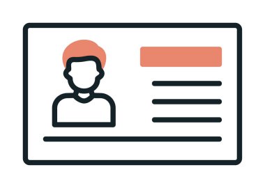 Visa belgesi simgesinin vektör illüstrasyonu 