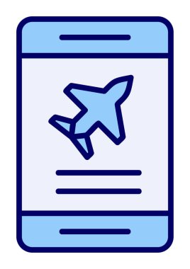 Uçak simgesi vektör illüstrasyonunda bilet