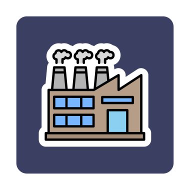 Factory icon, vector illustration simple design
