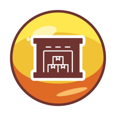 Kutu simgesi ve vektör illüstrasyonlu depo 