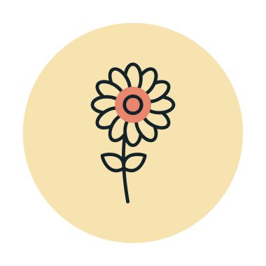 düz çiçek ikonu vektör illüstrasyonu  