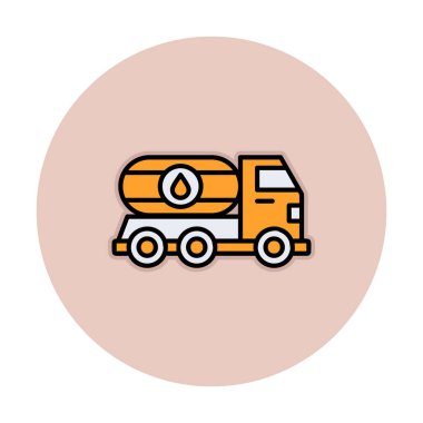 petrol kamyonu ikonu vektör illüstrasyonu