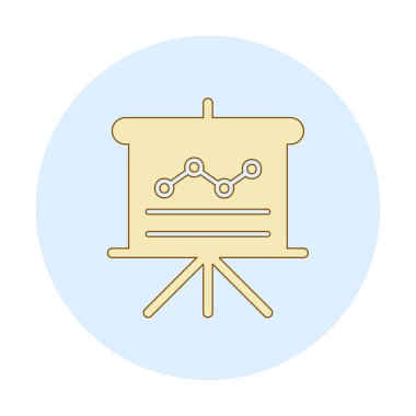 Sunum, grafikli iş tahtası, vektör illüstrasyonu