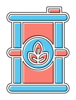 Bitki simgesi, biyoyakıt içeren taşıyıcının vektör çizimi 