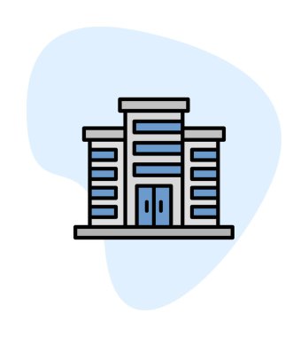 Şehir binası simgesi, vektör illüstrasyonu basit tasarım