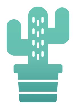 Kaktüs simgesi, basit tasarım çizimi  