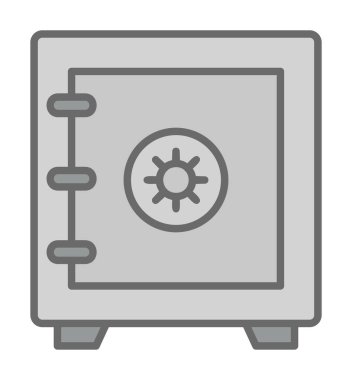 Güvenli kutu simgesi, vektör illüstrasyonu 