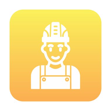 Fabrika İşçi simgesi vektör illüstrasyonu