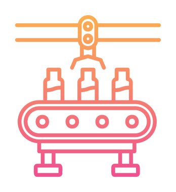 Water Factory çizgi simgesi vektör illüstrasyonu