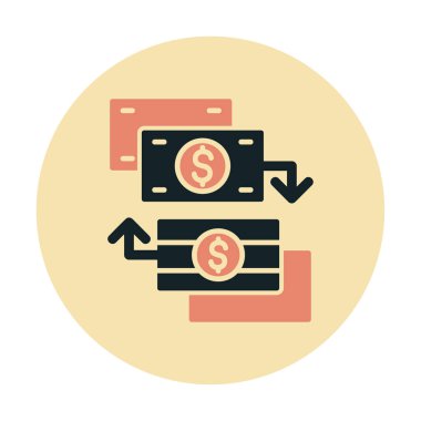 para değişimi simgesi, vektör illüstrasyonu 