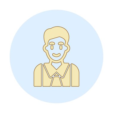 Yönetici satırı simgesi. Kravatlı adam. vektör illüstrasyonu  