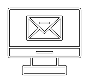 düz bilgisayar e- posta ileti simgesi 
