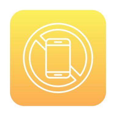 Cep telefonu simgesi yok, vektör illüstrasyonu               