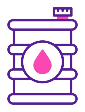 Yağ varili düz ikon vektör çizimi