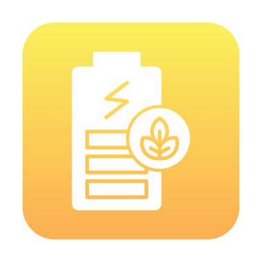 Vektör ekoloji ikonu illüstrasyonu. Yeşil Pil                           