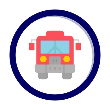 Toplu Taşımacılık web simgesi, vektör illüstrasyonu