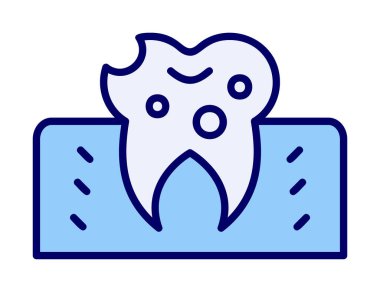 Diş Tedavi simgesi, vektör illüstrasyonu  