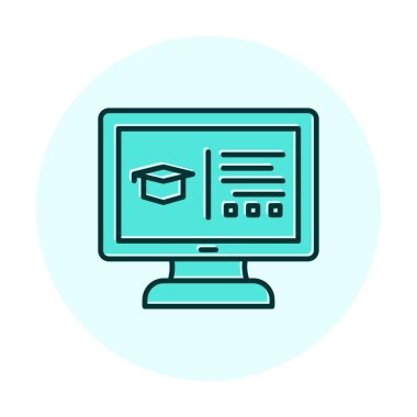 çevrimiçi eğitim simgesinin vektör illüstrasyonu               