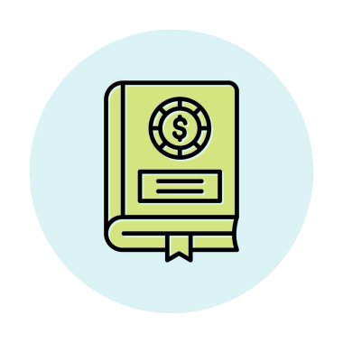 Basit Finansal Kitap simgesi, vektör illüstrasyonu