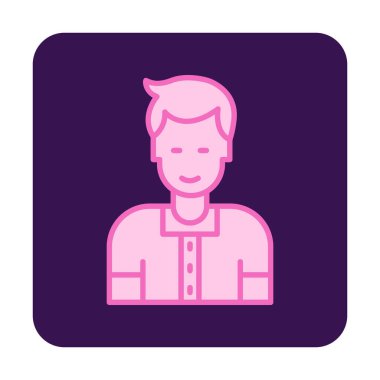 Avatar man simgesi, vektör illüstrasyonu  