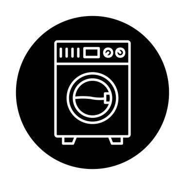 çamaşır makinesi simgesi. Basit resimleme