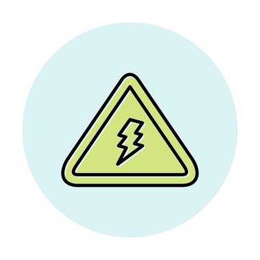 Gezegen simgesiyle Elektrik Tehlike İşareti