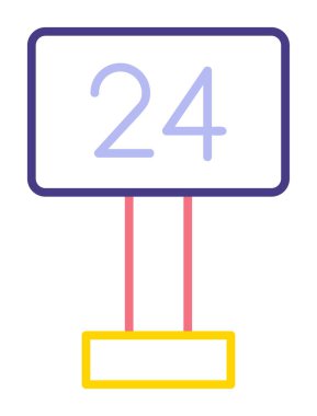 24 saat simge vektör çizim