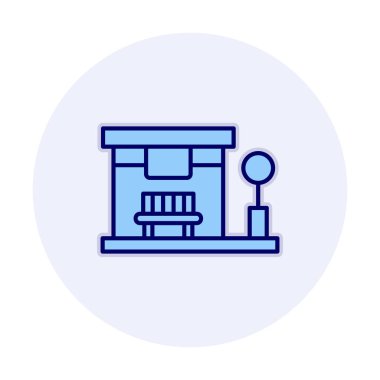 Otobüs Durağı vektör düz simgesi simgesi