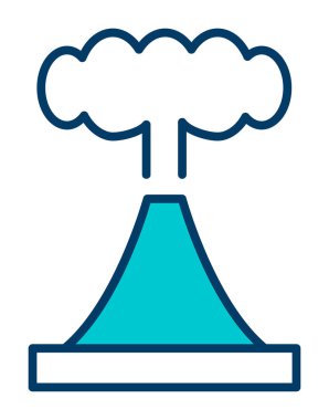 Volkan vektör illüstrasyonu, çizgi film simgesi ögesi.                         