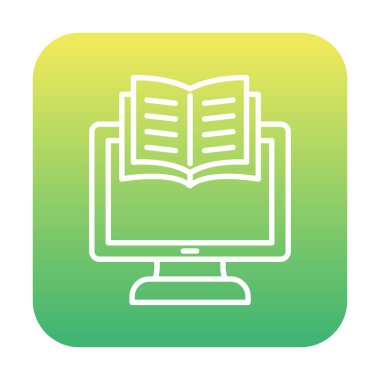 E-kitap ve bilgisayar ekran simgesi, vektör illüstrasyonu 