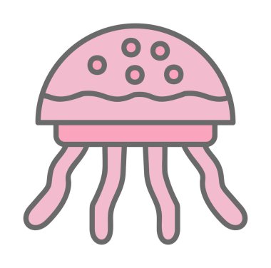 Denizanası. Web simgesi basit illüstrasyon 