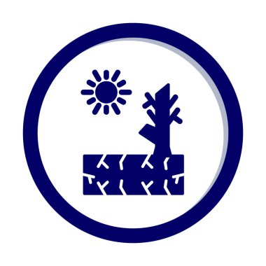 Kuraklık zeminli bir ağacın vektör düzlüğü simgesi 