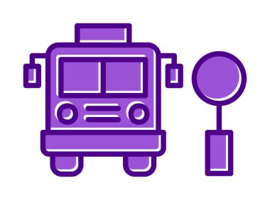 Otobüs Durağı vektör düz simgesi simgesi