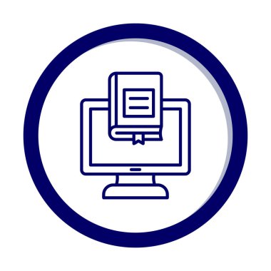 çevrimiçi kütüphane rengi vektör illüstrasyonu                        