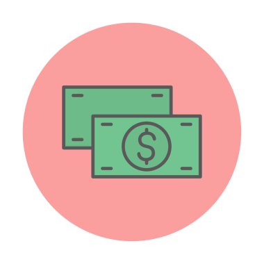 Nakit Dolar para simgesi, vektör illüstrasyonu 