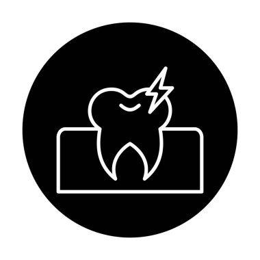 Diş ağrısı ikonu, vektör illüstrasyonu  