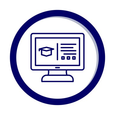 çevrimiçi eğitim simgesinin vektör illüstrasyonu               