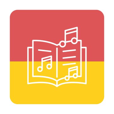 müzik kitabı simgesi, vektör illüstrasyonu 