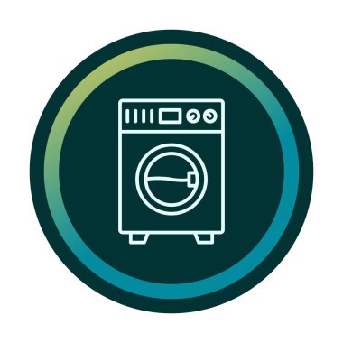 çamaşır makinesi simgesi. Basit resimleme
