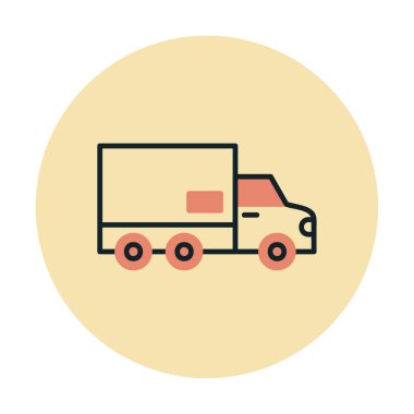 dağıtım kamyonu simgesi, vektör illüstrasyonu