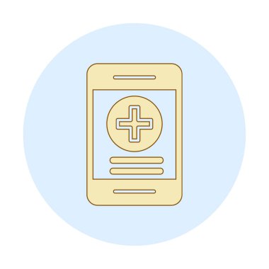 Çevrimiçi Sağlık Sigortası ikonu vektör illüstrasyonu