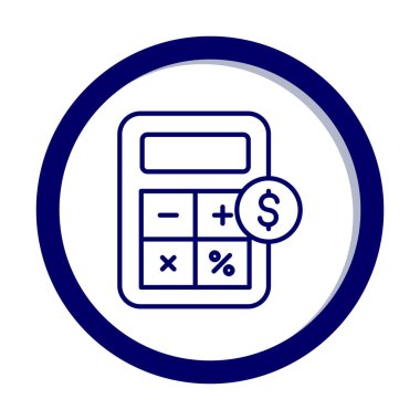 hesap makinesi düz simgesi, vektör illüstrasyonu