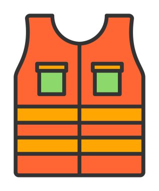 Güvenlik Ceketi Web simgesi, vektör illüstrasyonu