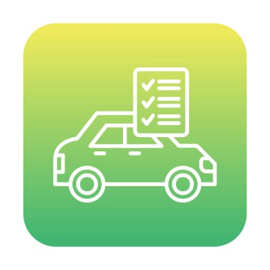 Araç kontrol listesi simgesi, araba bakım vektörü illüstrasyonu 