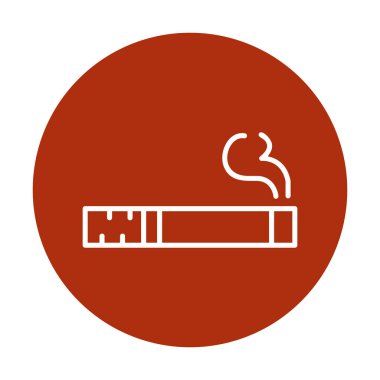 sigara duman simgesi, satır biçimi, vektör illüstrasyonu