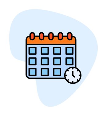 Takvim anımsatma simgesi, bitiş tarihi simgesi, vektör illüstrasyonu